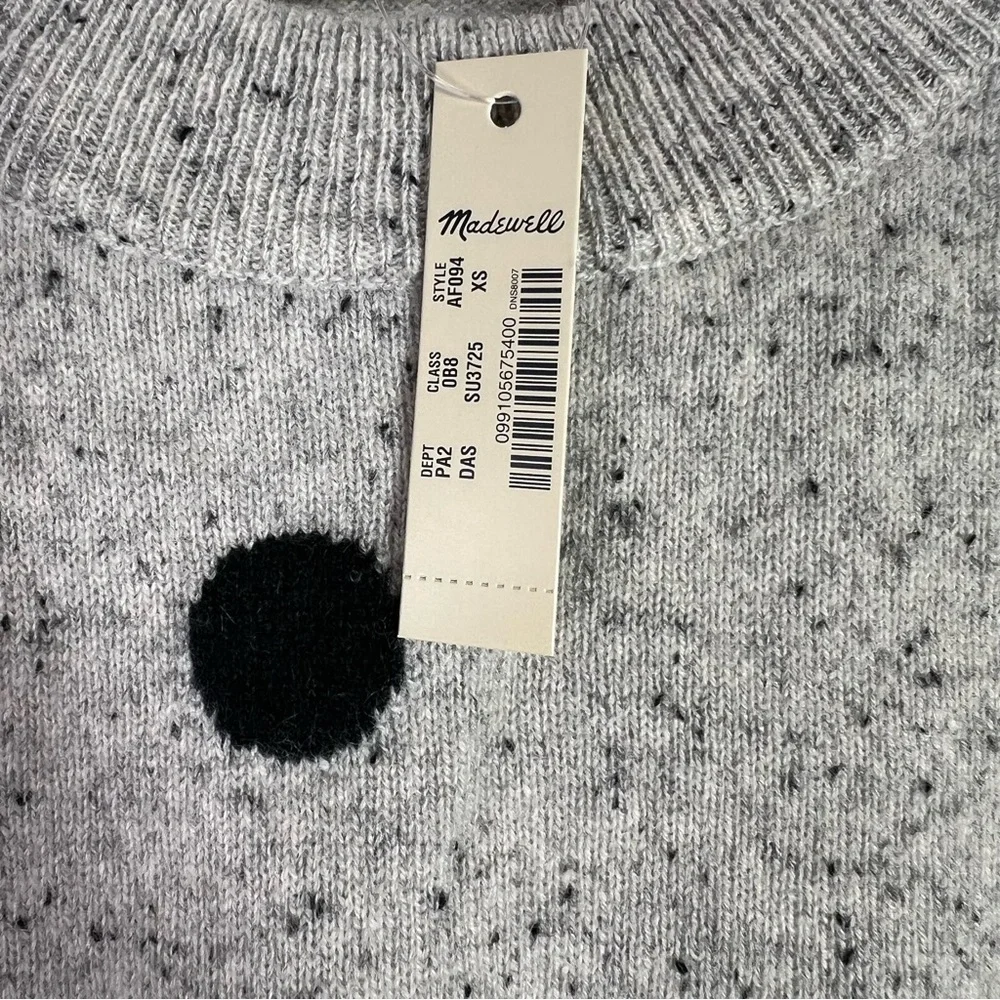 NWT Madewell Cashmere Sweatshirt Sweater in Donegal Dot Size XS - Picture 7 of 10